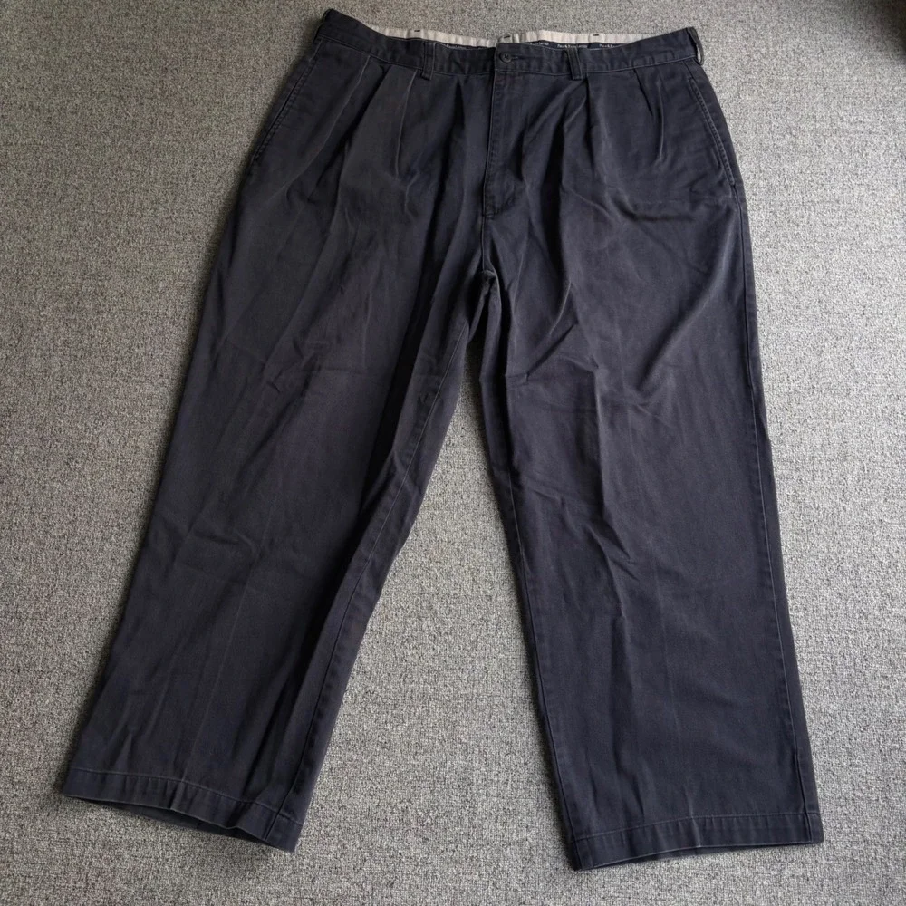 Polo Ralph Lauren Pants Mens 40x27 Andrew Pant Navy Blue Pleated Chino Cotton